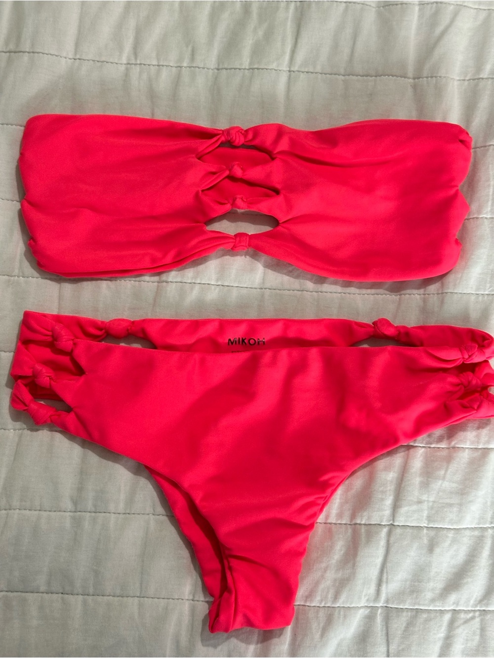 Mikoh Hot Pink Twist Bikini Set